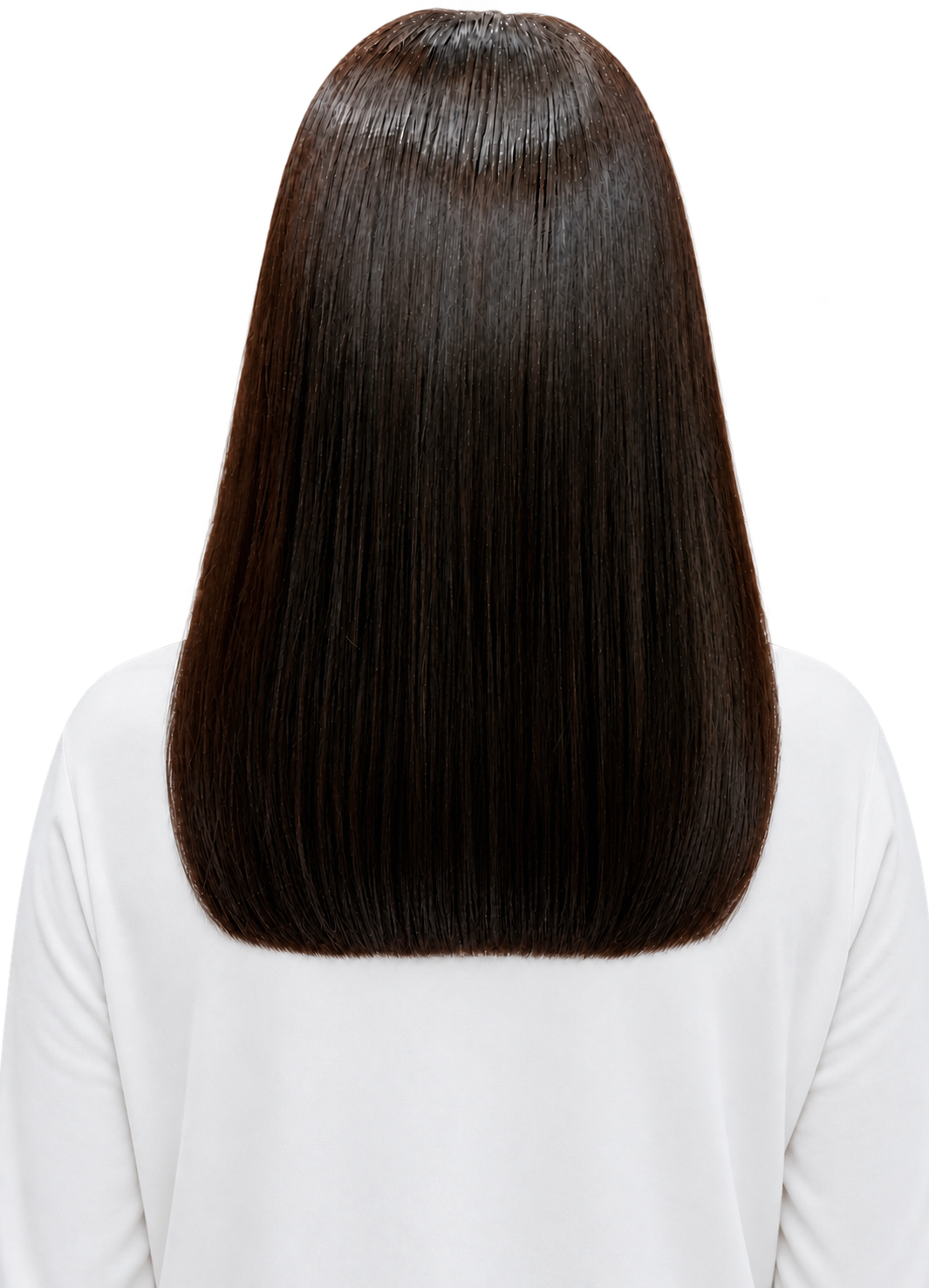 ผลงานทำสีผมบราวน์เข้มเรียบเงาของ Indigo Hair Salon